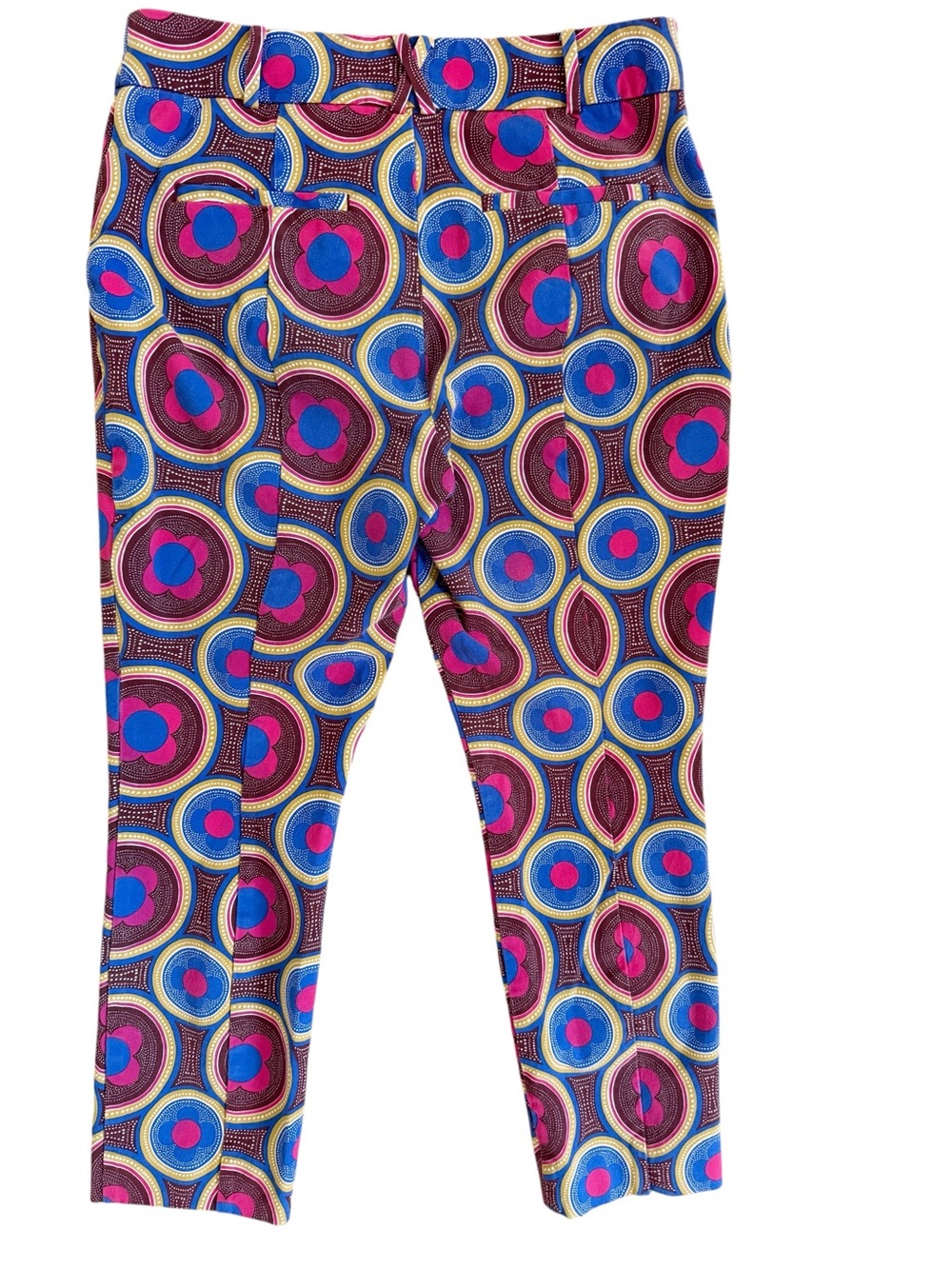 ANTHROPOLOGIE The Essential Slim Cropped Trouser in Geometric Poppy Print - Picture 7 of 15